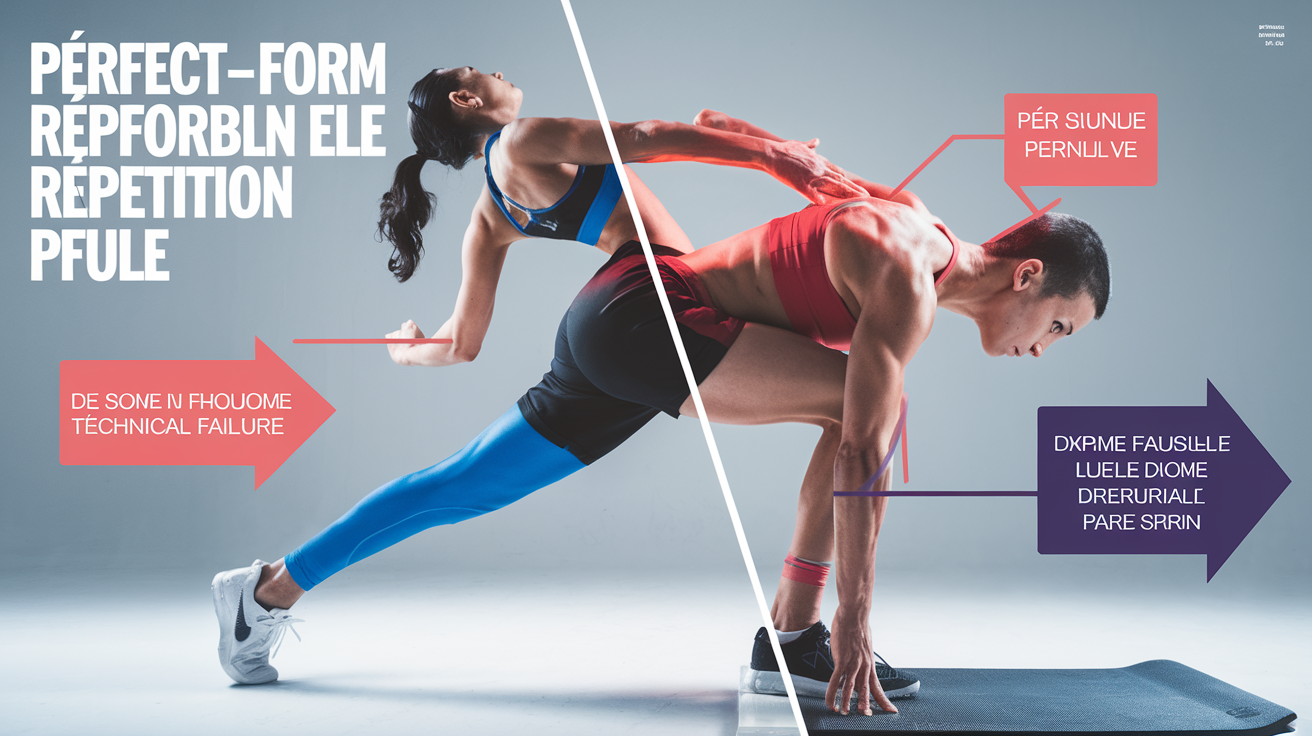 Différence entre une répétition avec forme parfaite et une répétition à l'échec technique où la posture se dégrade